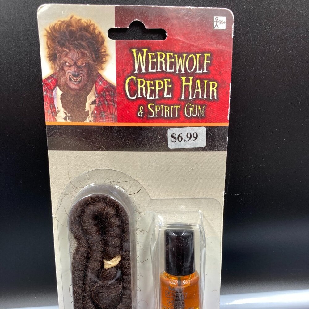 Werewolf Crepe Hair & Spirit Gum 2 Pcs Adhesive .125 fl oz.